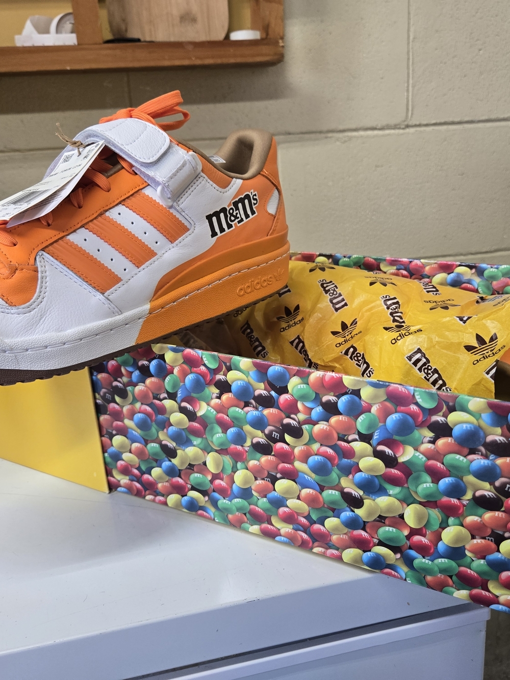 Adidas x M&M's Orange & White Leather Sneaker